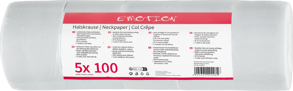 Emotion Halsschutzkrause weiß - 5 Rollen à 100 Blatt
