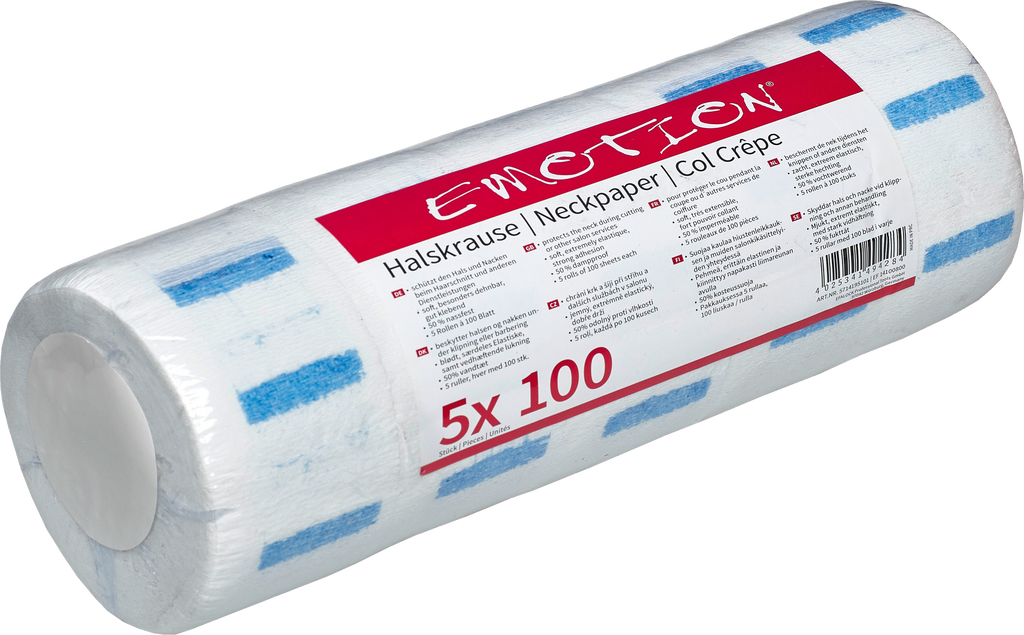 Emotion Halsschutzkrause weiß - 5 Rollen à 100 Blatt