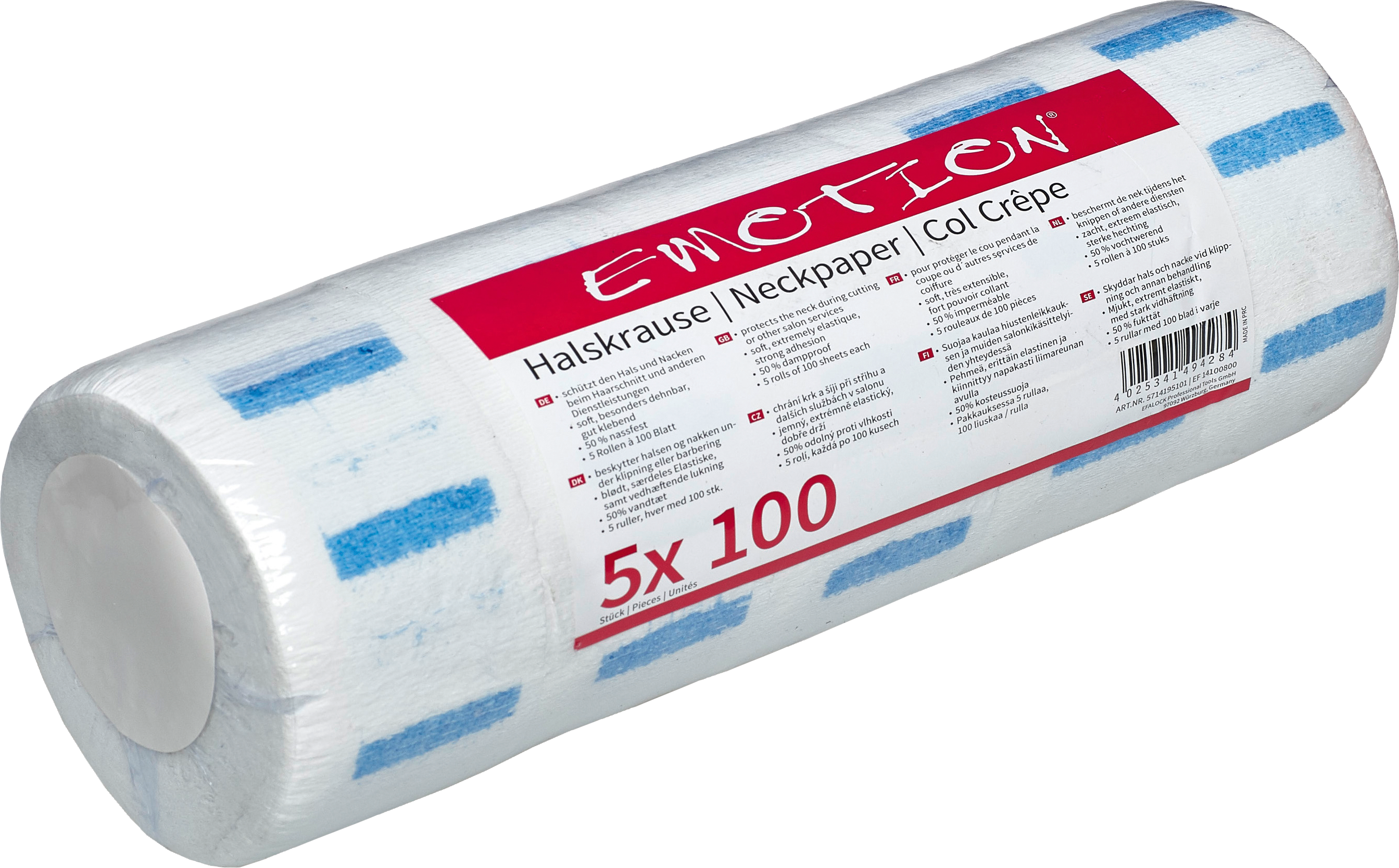Emotion Halsschutzkrause weiß - 5 Rollen à 100 Blatt