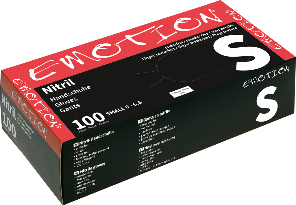 Emotion Nitril - Handschuhe puderfrei schwarz S 100Stk.