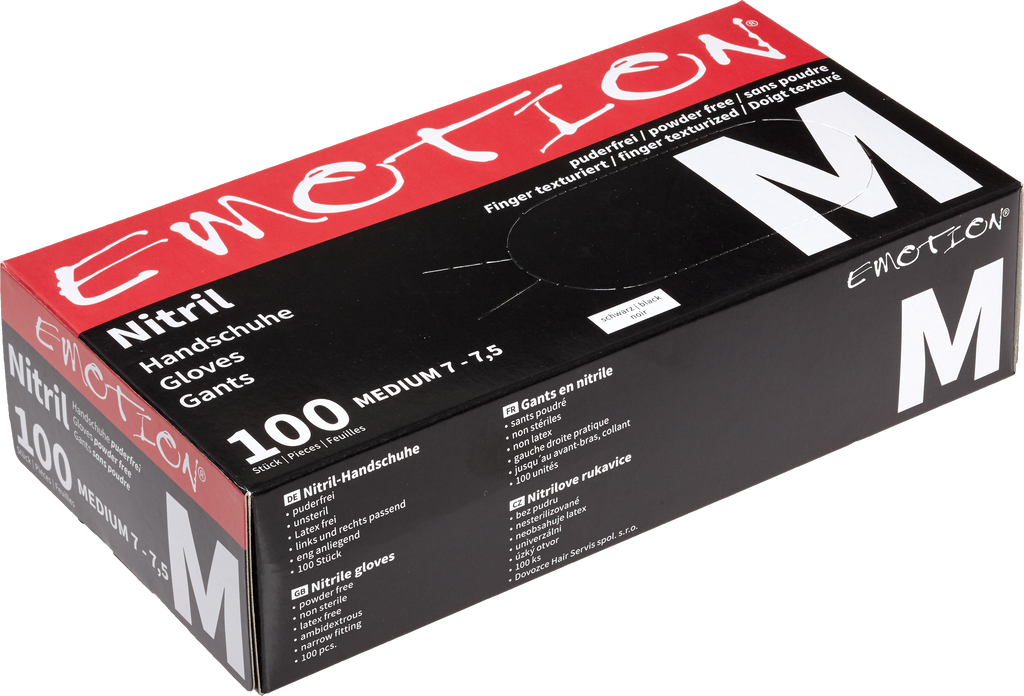 Emotion Nitril - Handschuhe puderfrei schwarz M 100Stk.