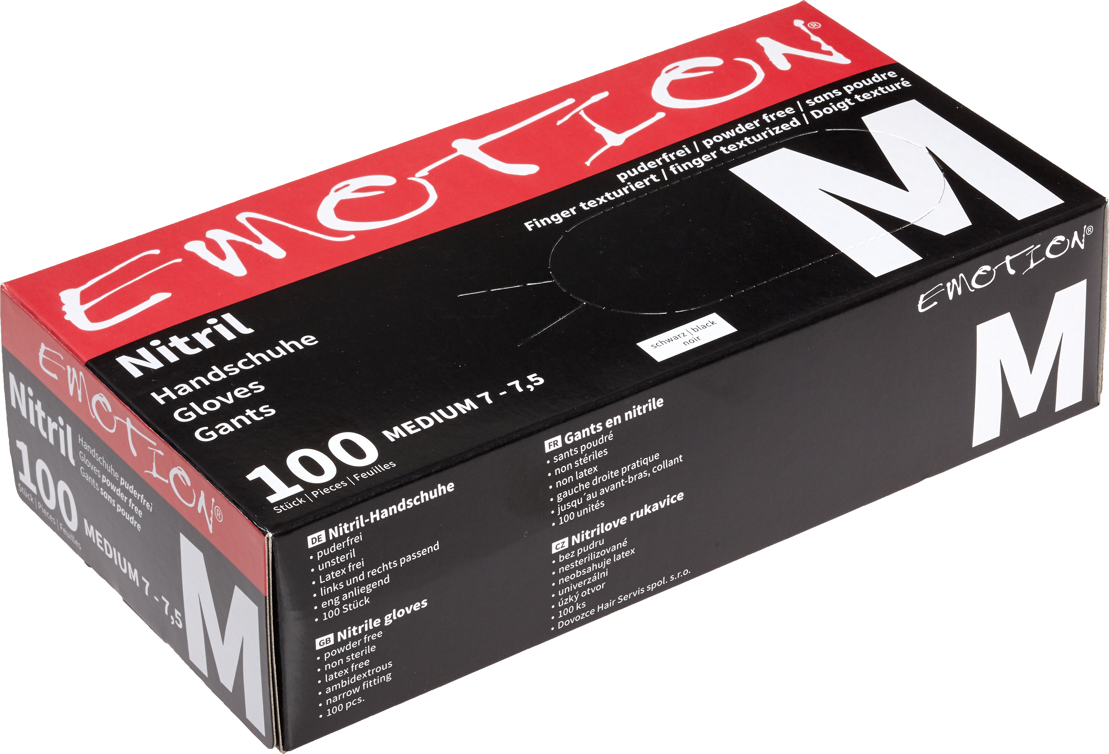 Emotion Nitril - Handschuhe puderfrei schwarz M 100Stk.