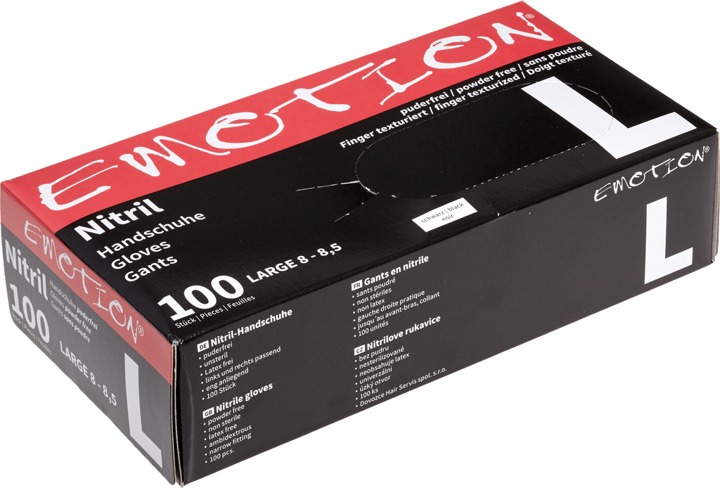 Emotion Nitril - Handschuhe puderfrei schwarz L 100Stk.