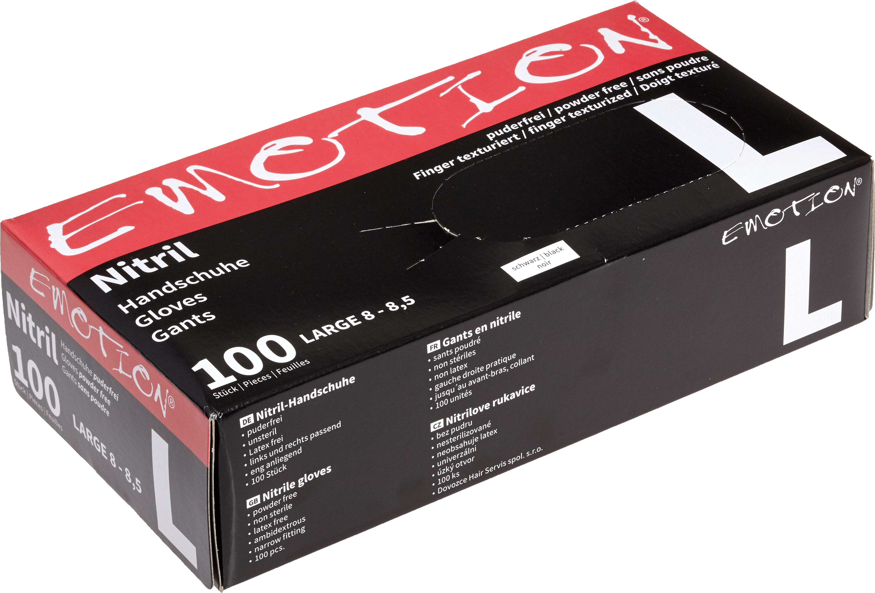 Emotion Nitril - Handschuhe puderfrei schwarz L 100Stk.