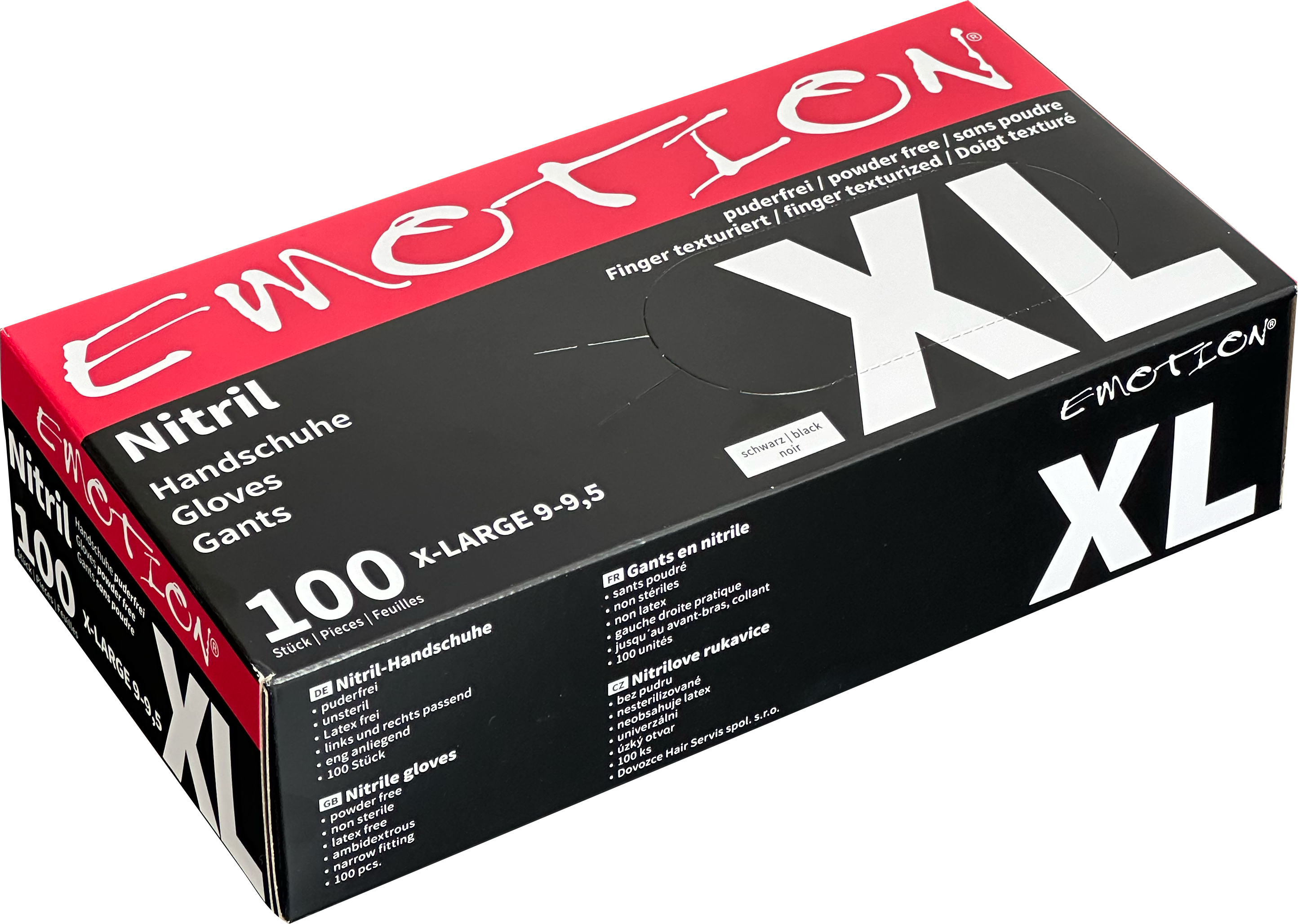 Emotion Nitril - Handschuhe puderfrei schwarz XL100Stk.