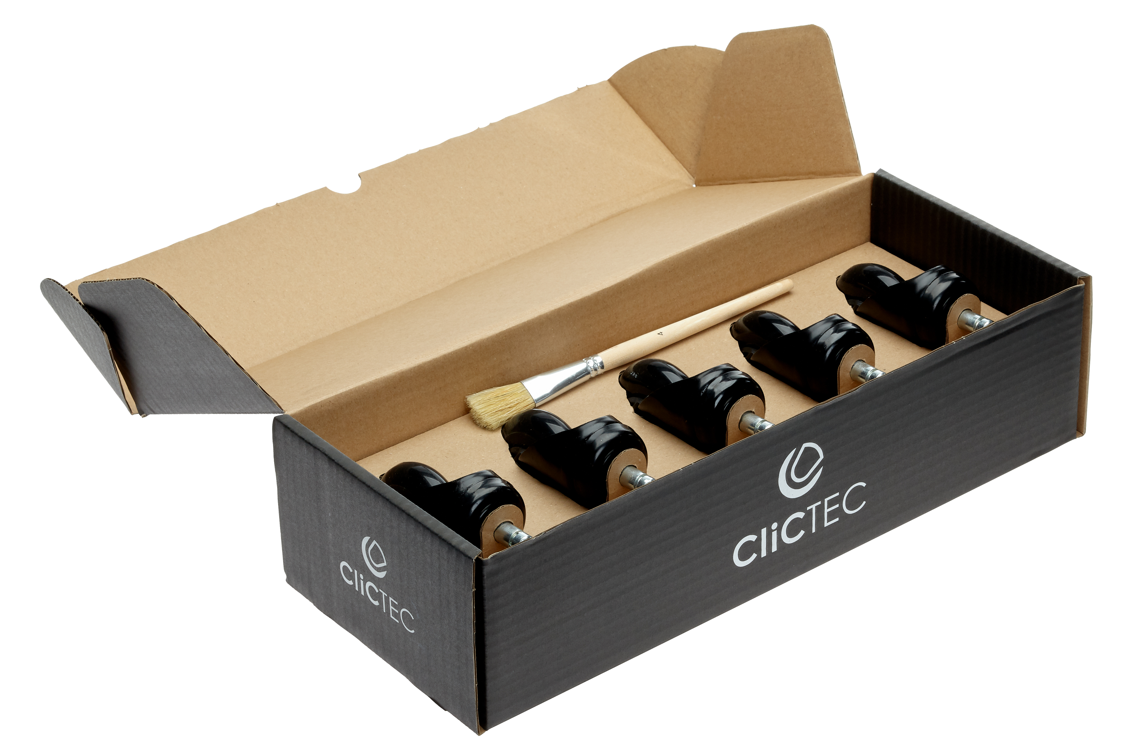 CliCTEC Laufrolle für Rollhocker schwarz 5Stk.