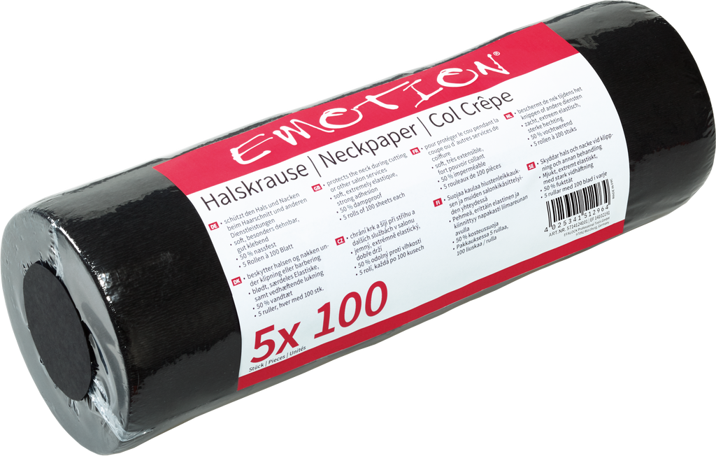 Emotion Halsschutzkrause schwarz - 5 Rollen à 100 Blatt