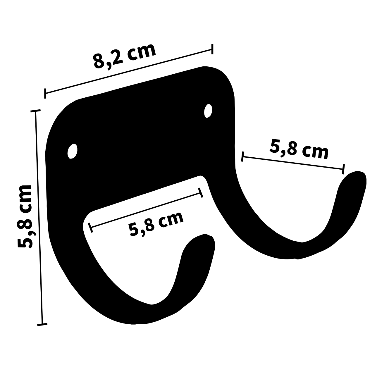 T-SHAPE Wandfönhalter schwarz