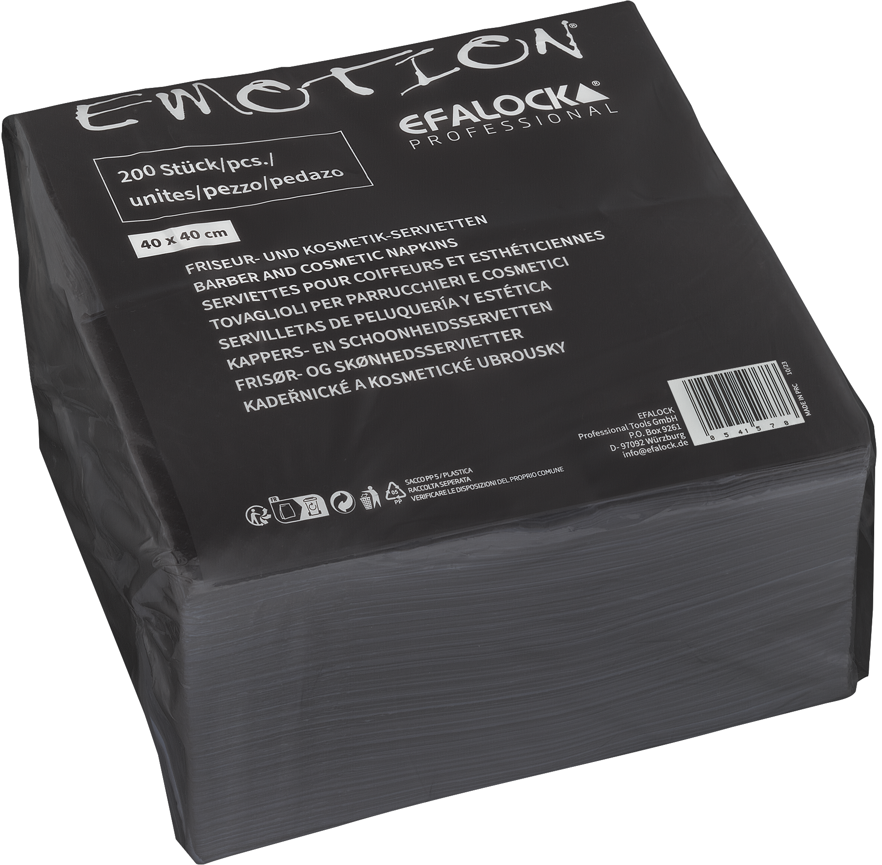 Emotion Kosmetikservietten schwarz 200Stk.