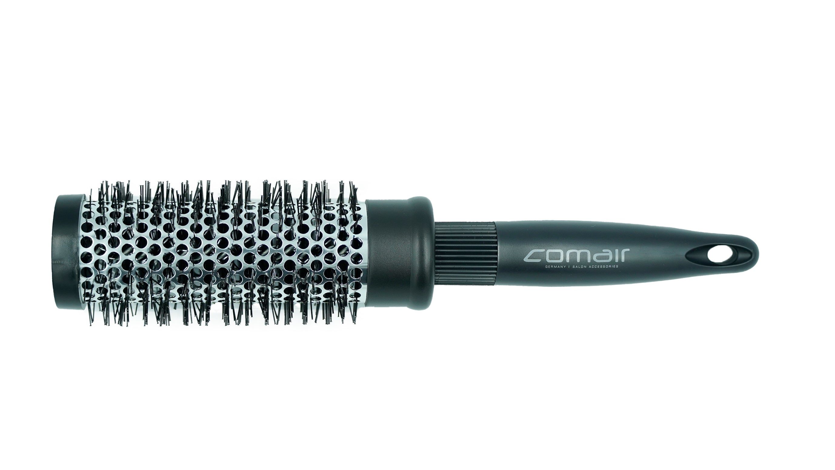 Comair Fönbürste 33mm, schwarz/grau Metallhülse, Nylonborsten