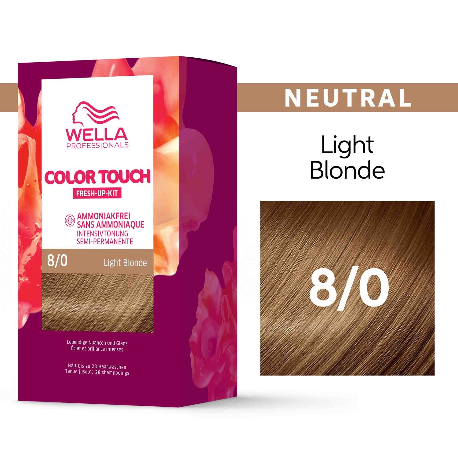 Wella Color Touch Fresh UP KIT 130ml PURE_NATURALS 8/0 helblond