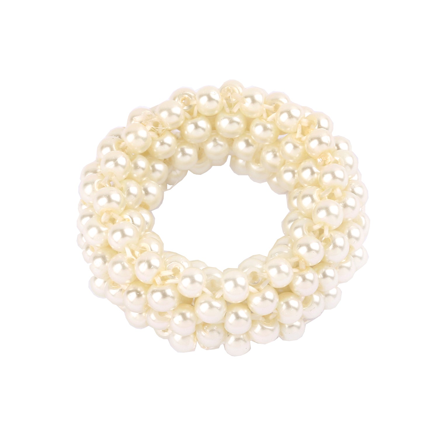 A&A Perlen Zopfring 4cm creme 2,5cm hoch