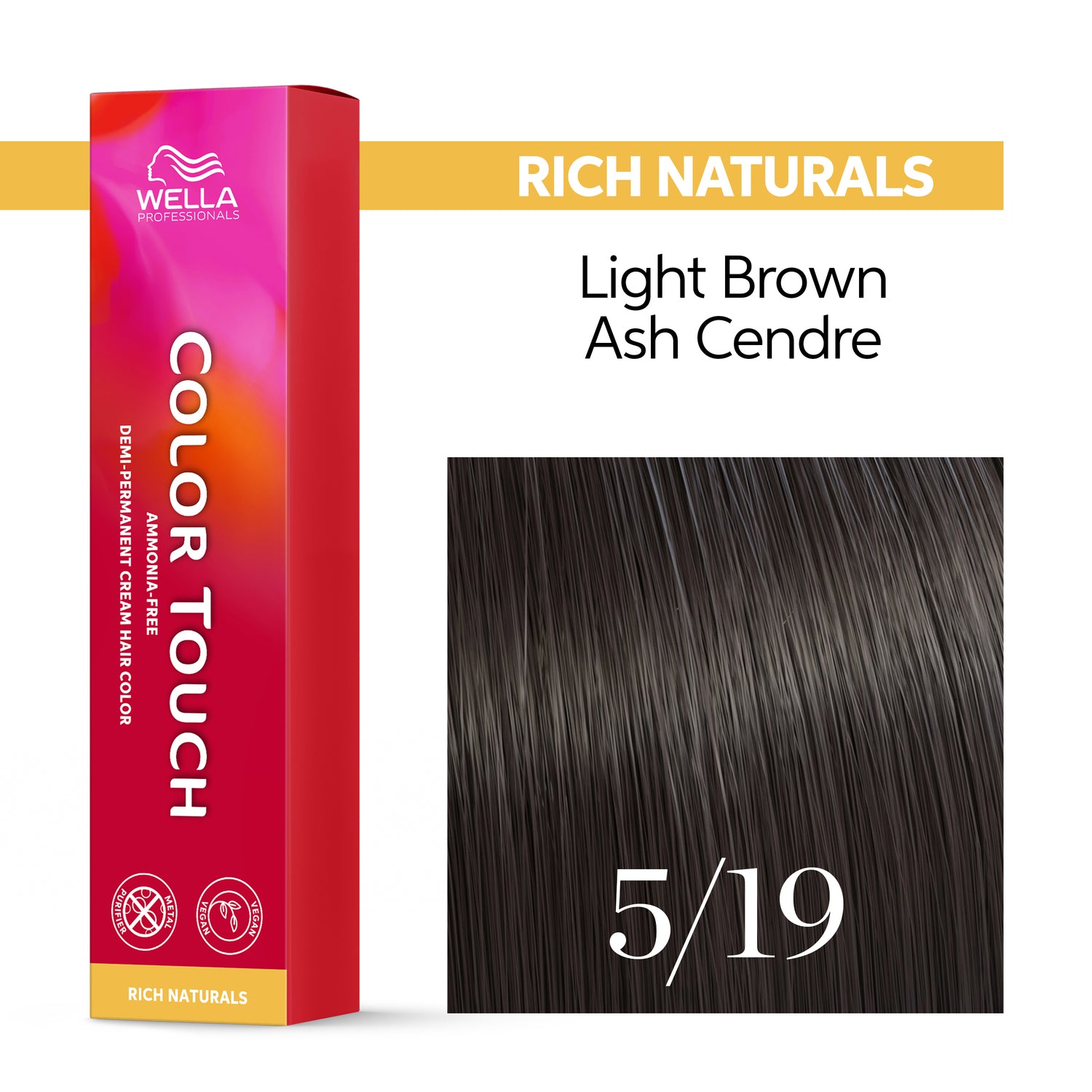 Wella Color Touch RICH NATURALS 5/19 60 ml hellbraun asch-cendré