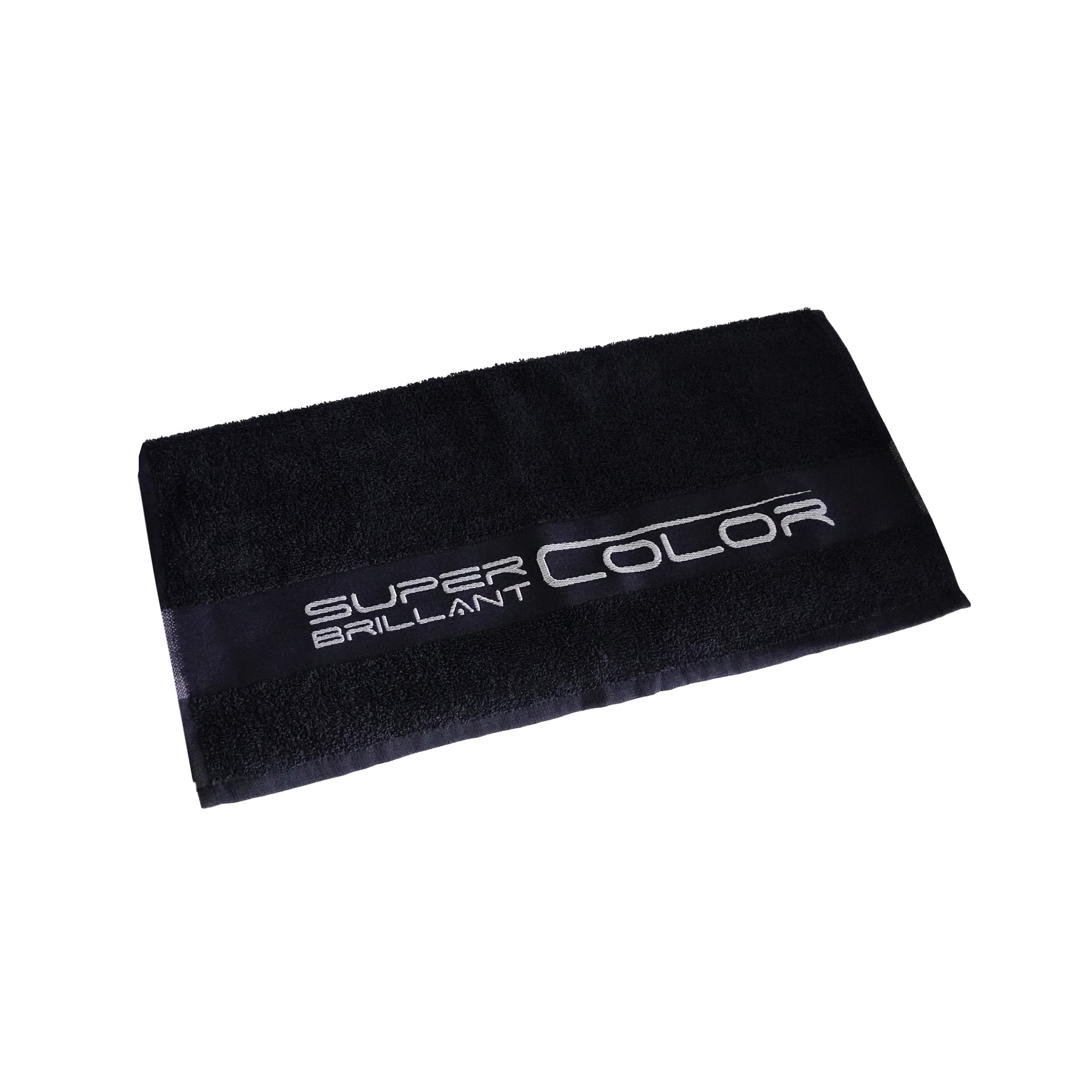 SBC Handtuch schwarz 50x90cm Logo-Webbordüre ca. 360gr/m2