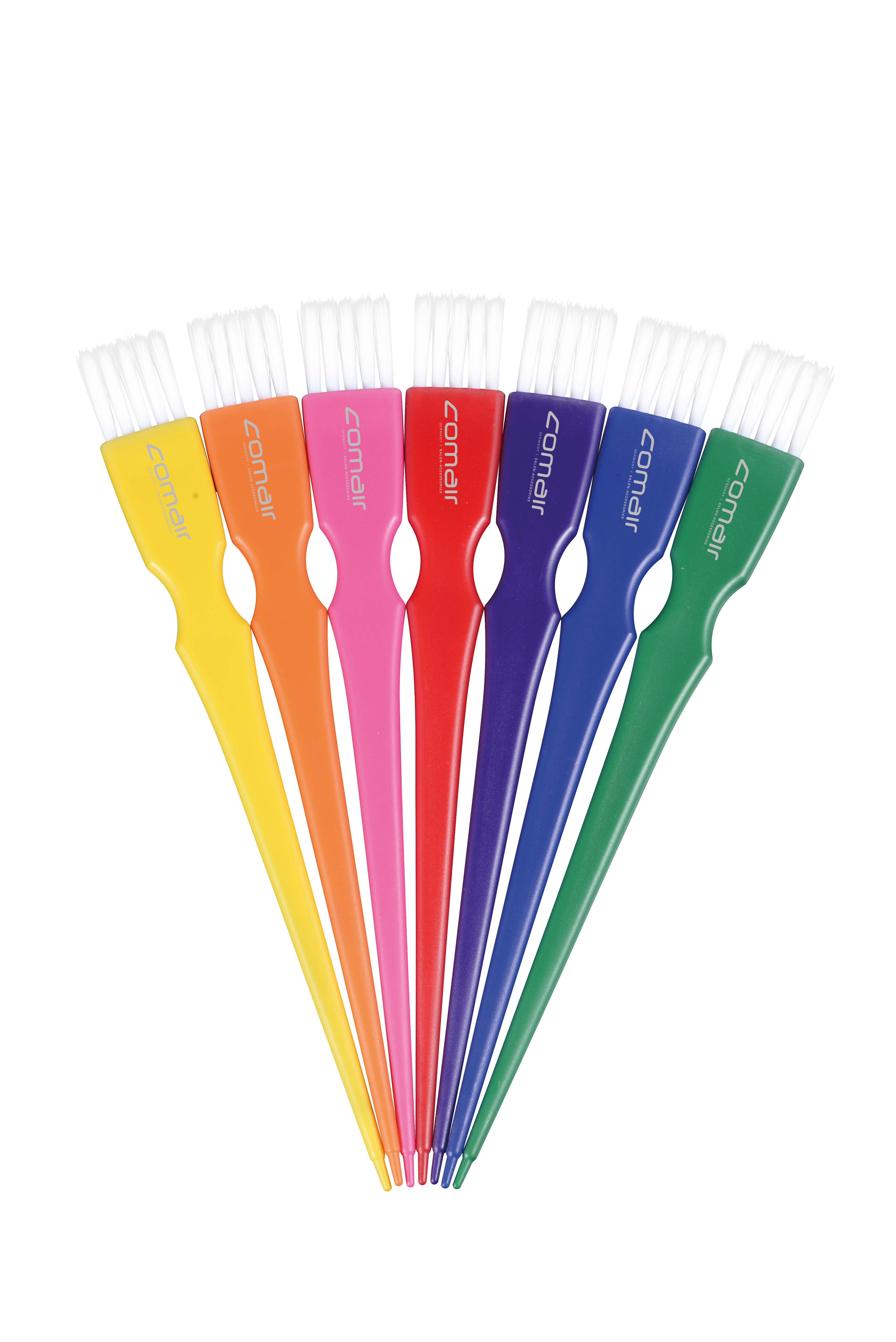 Comair Färbepinselset Rainbow Mini/Schmal 7tlg. bunt m.weißen weichen Nylonbrst.