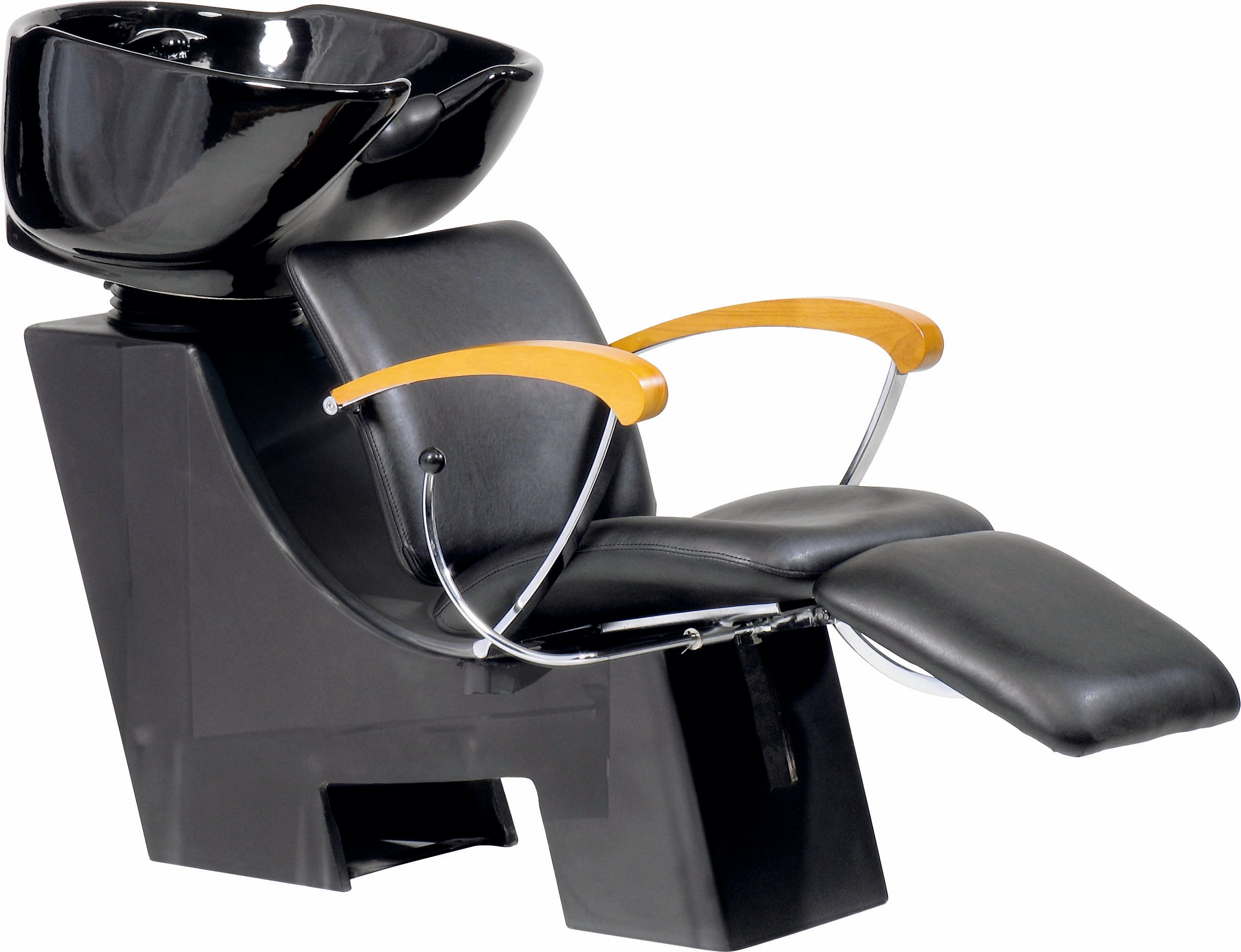 Comair WP Wien sz, Armlehne Buche, Waschbecken sz, glänzende Säule