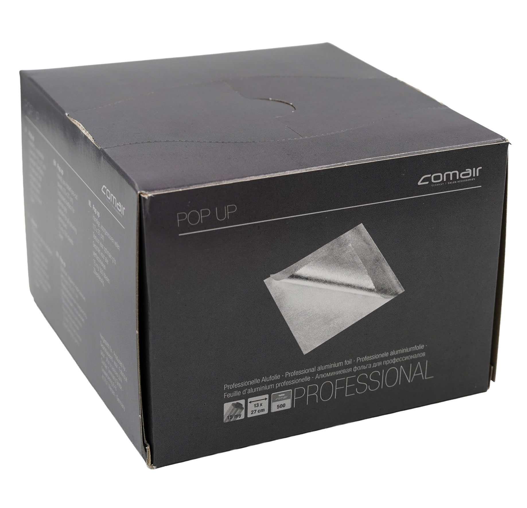 Comair Pop up Alufolie 12,7x27,3cm slb 15mµ 500 Blatt vorgeschnitten Folie