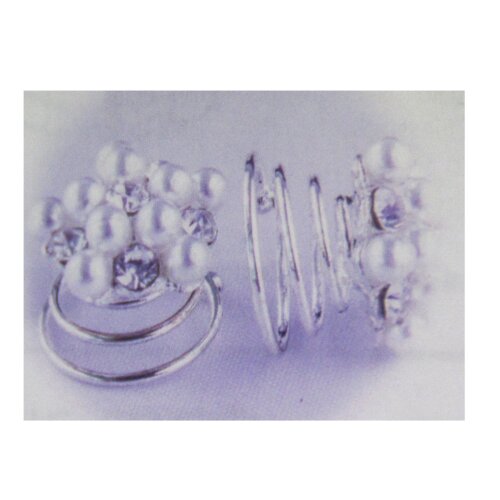 A&A Haarspirale kleine Perle und Strass 6er