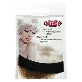 A&A Haarnetz dünn Rundgummi dunkelbraun 3 Stück