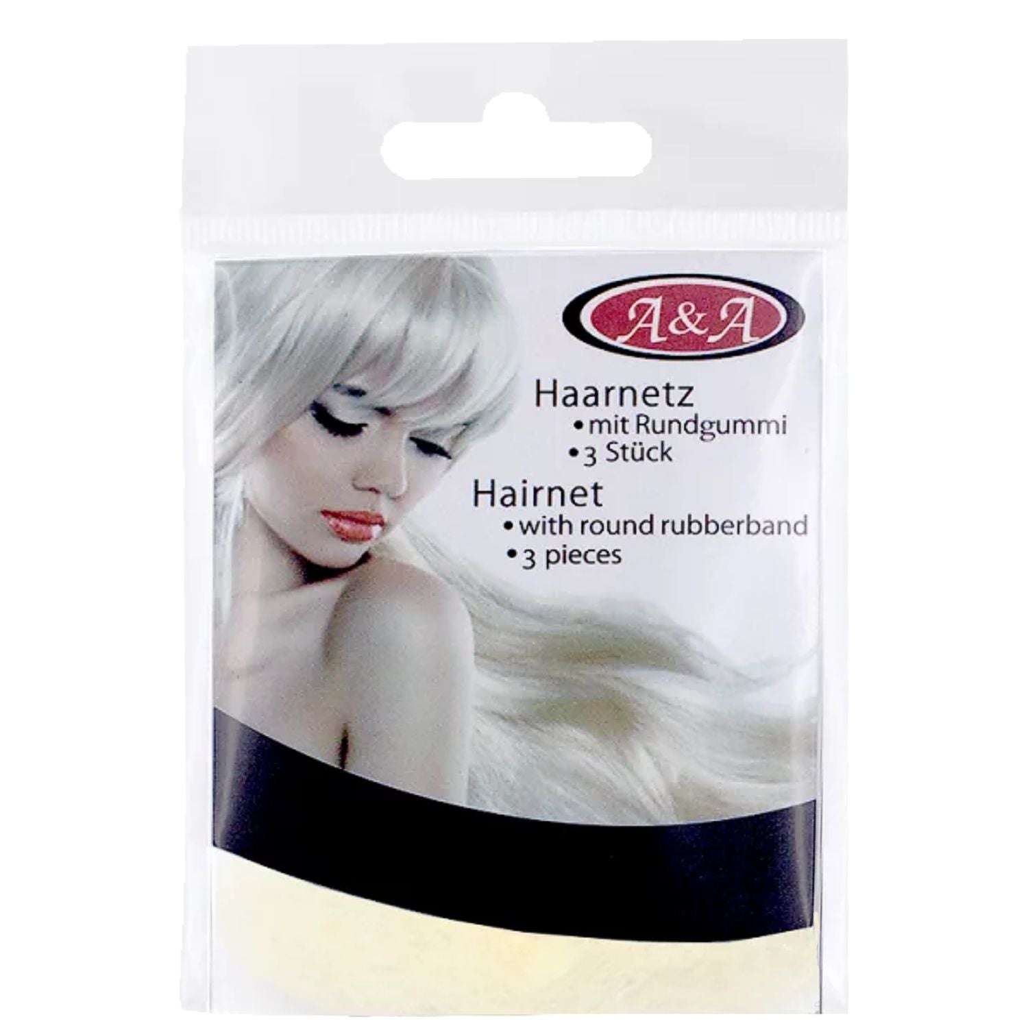 A&A Haarnetz dünn Rundgummi hellblond 3 Stück