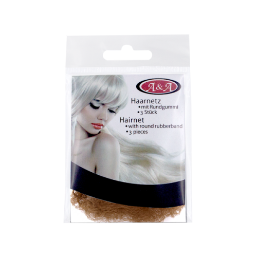 A&A Haarnetz dünn Rundgummi hellbraun 3 Stück