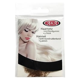 A&A Haarnetz dünn Rundgummi hellbraun 3 Stück