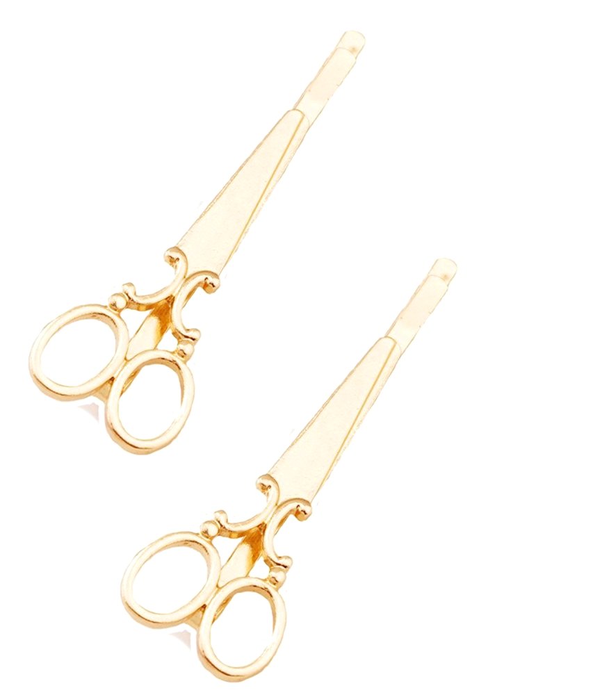 A&A Haarklemmen Schere gold 2er Pack Metall-Look