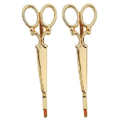 A&A Haarklemmen Schere gold 2er Pack Metall-Look