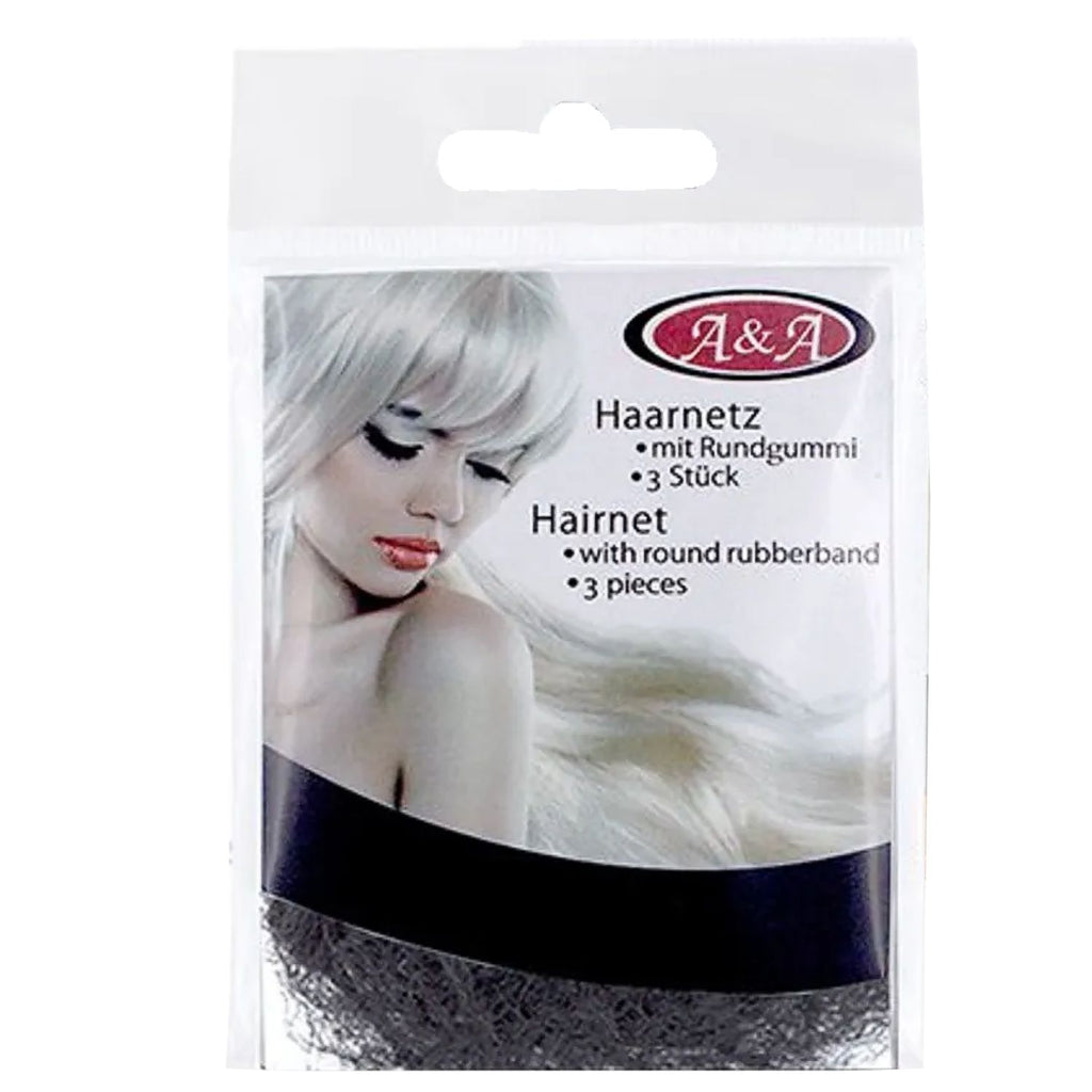 A&A Haarnetz dünn Rundgummi schwarz 3 Stück