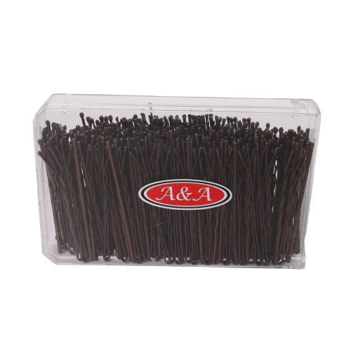 A&A Haarklemmen Box 240er 6cm braun gewellt