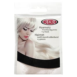A&A Haarnetz dünn Rundgummi weiß 3 Stück