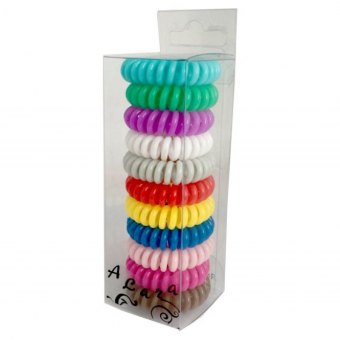 A&A Haargummi bunt 3,8cm Telefonkabel 11er