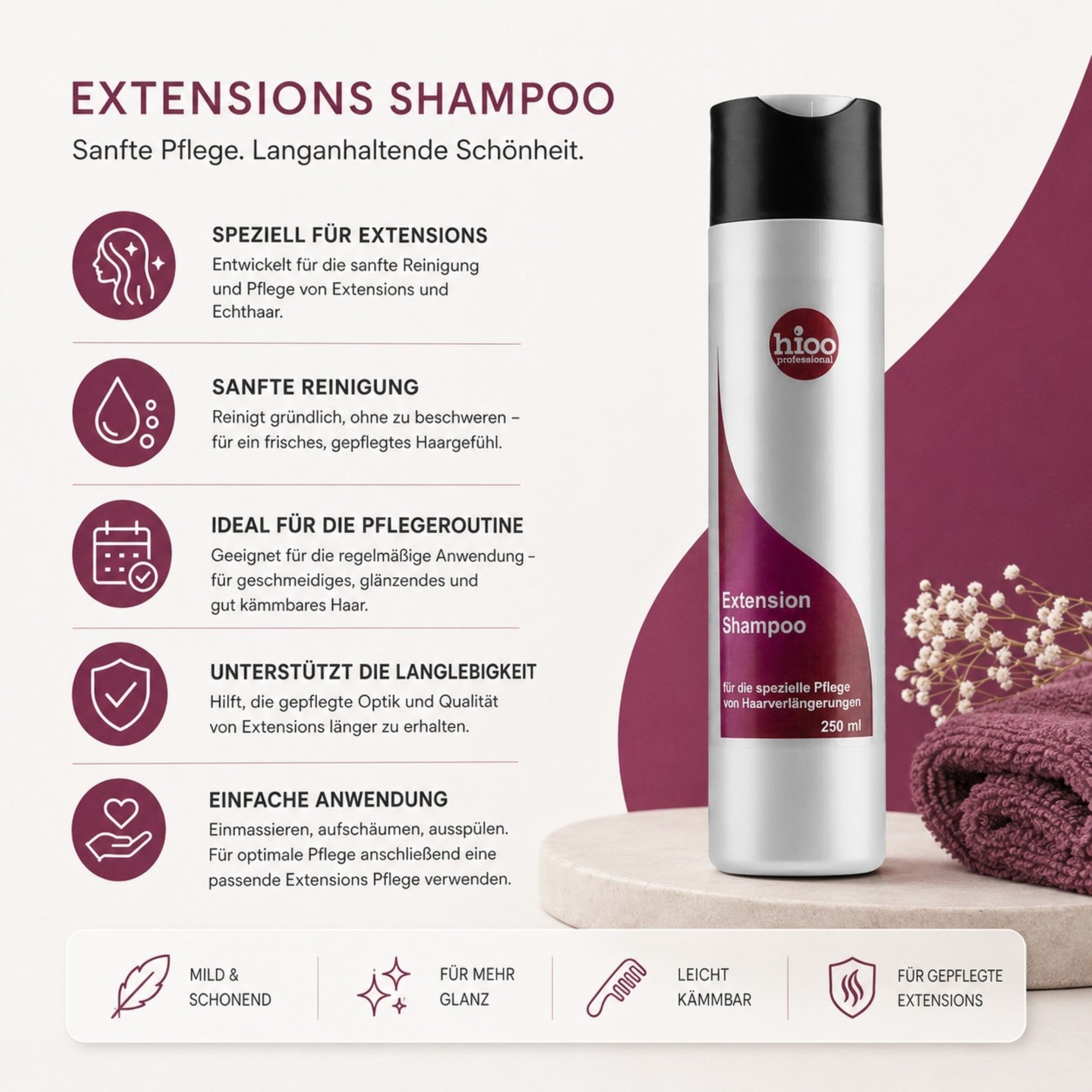 hioo Extensions Shampoo 250ml