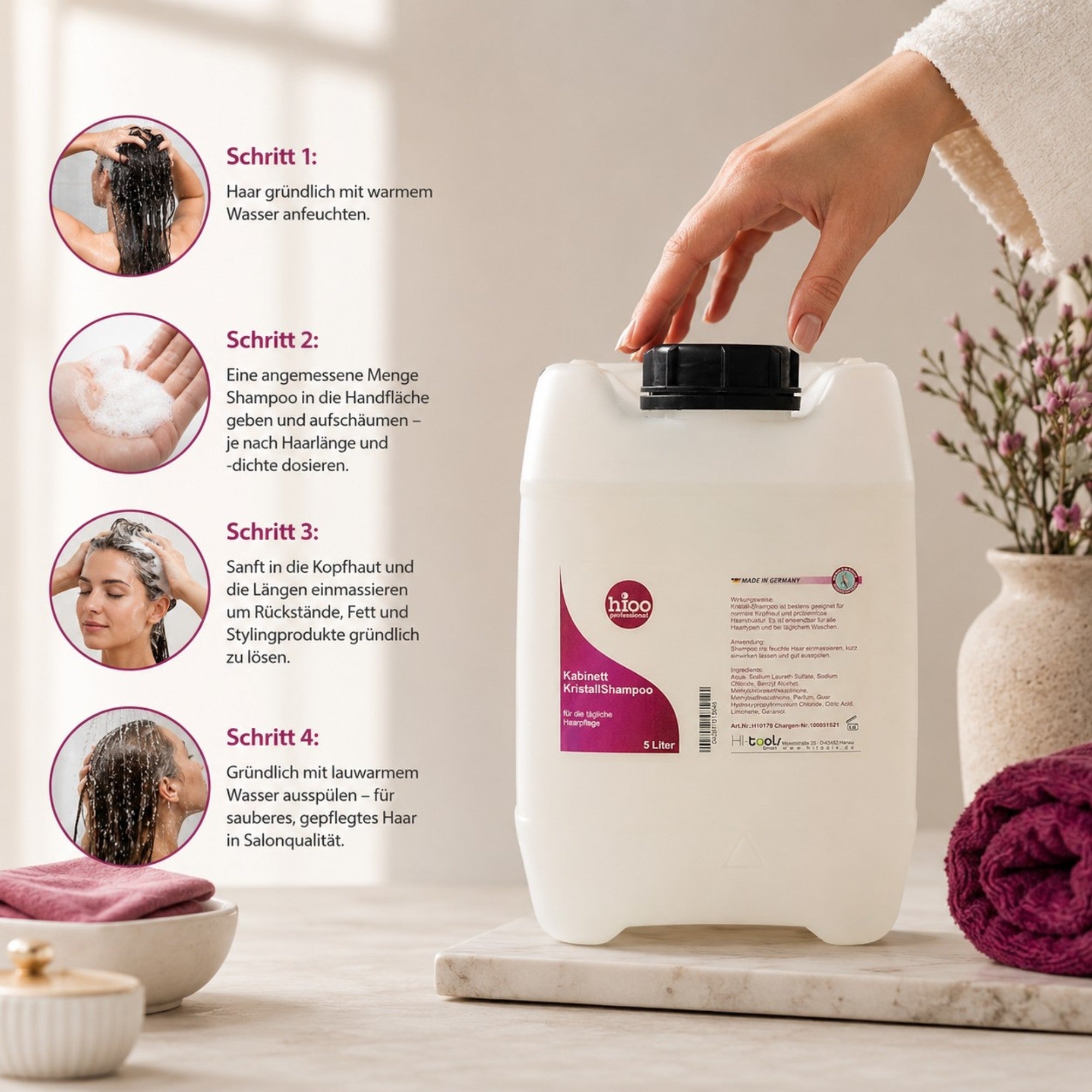 hioo Kristall Shampoo für Kabinett 1000ml