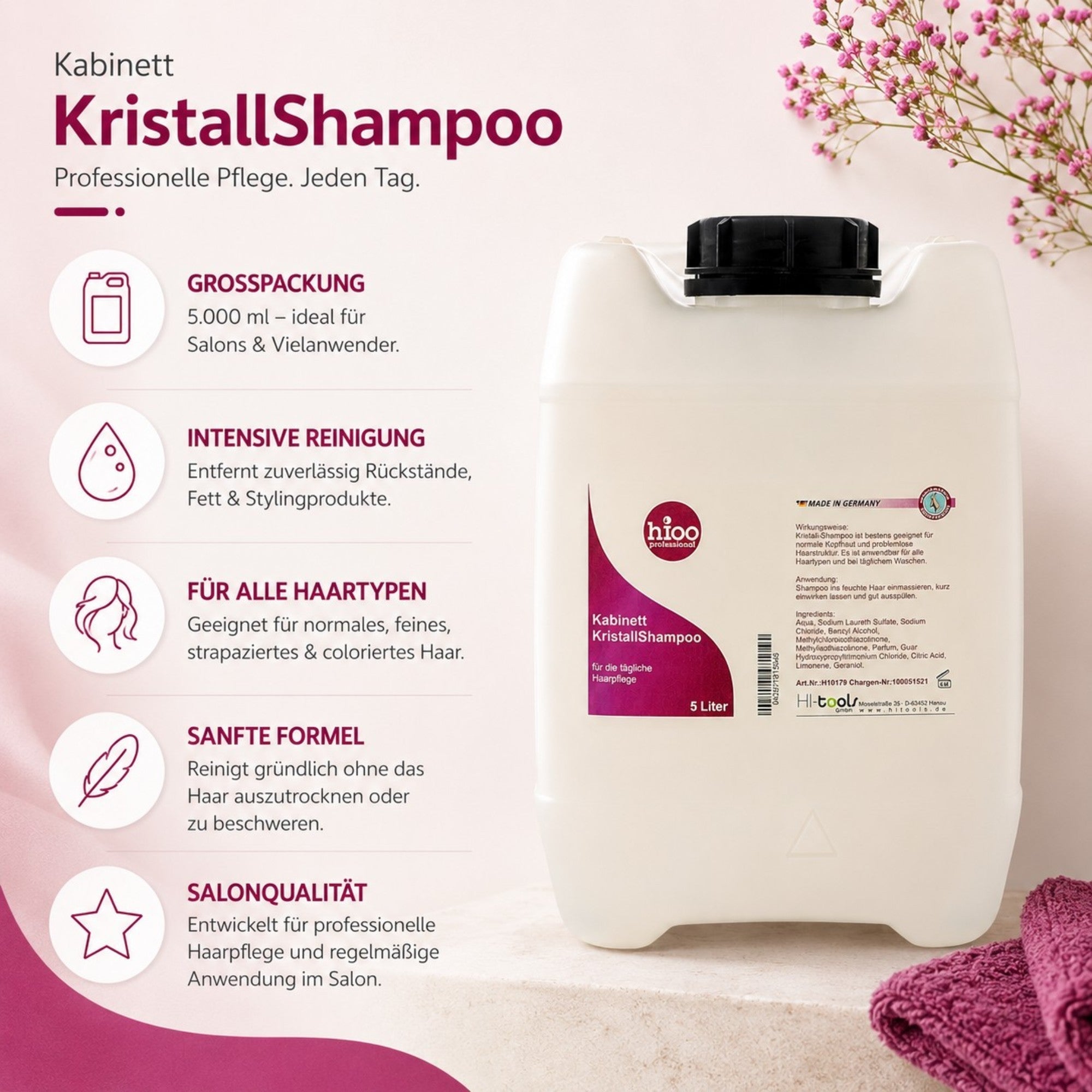 hioo Kristall Shampoo für Kabinett 1000ml