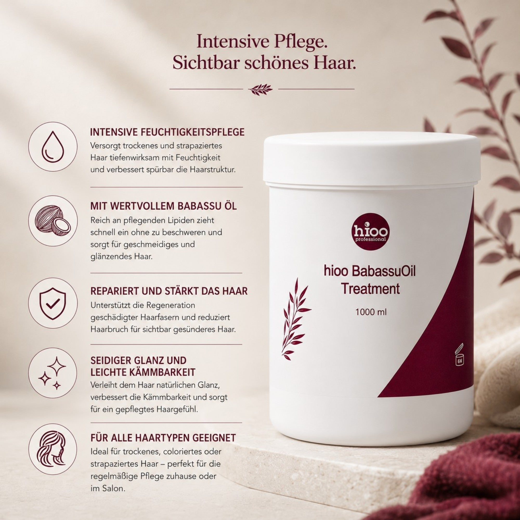 hioo BabassuÖl HaarKur 1000ml