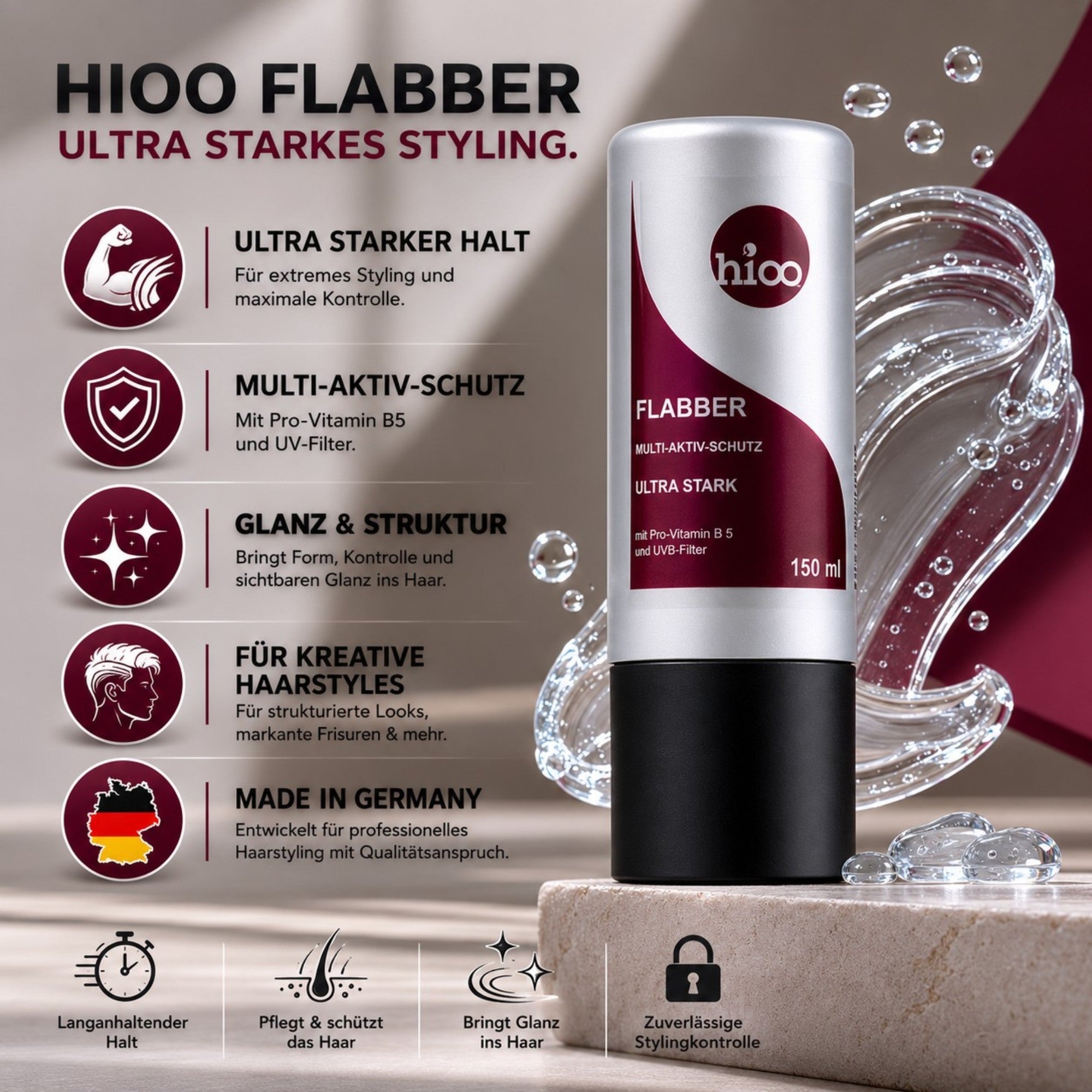 hioo Flabber US, ultra stark, 150ml Flasche
