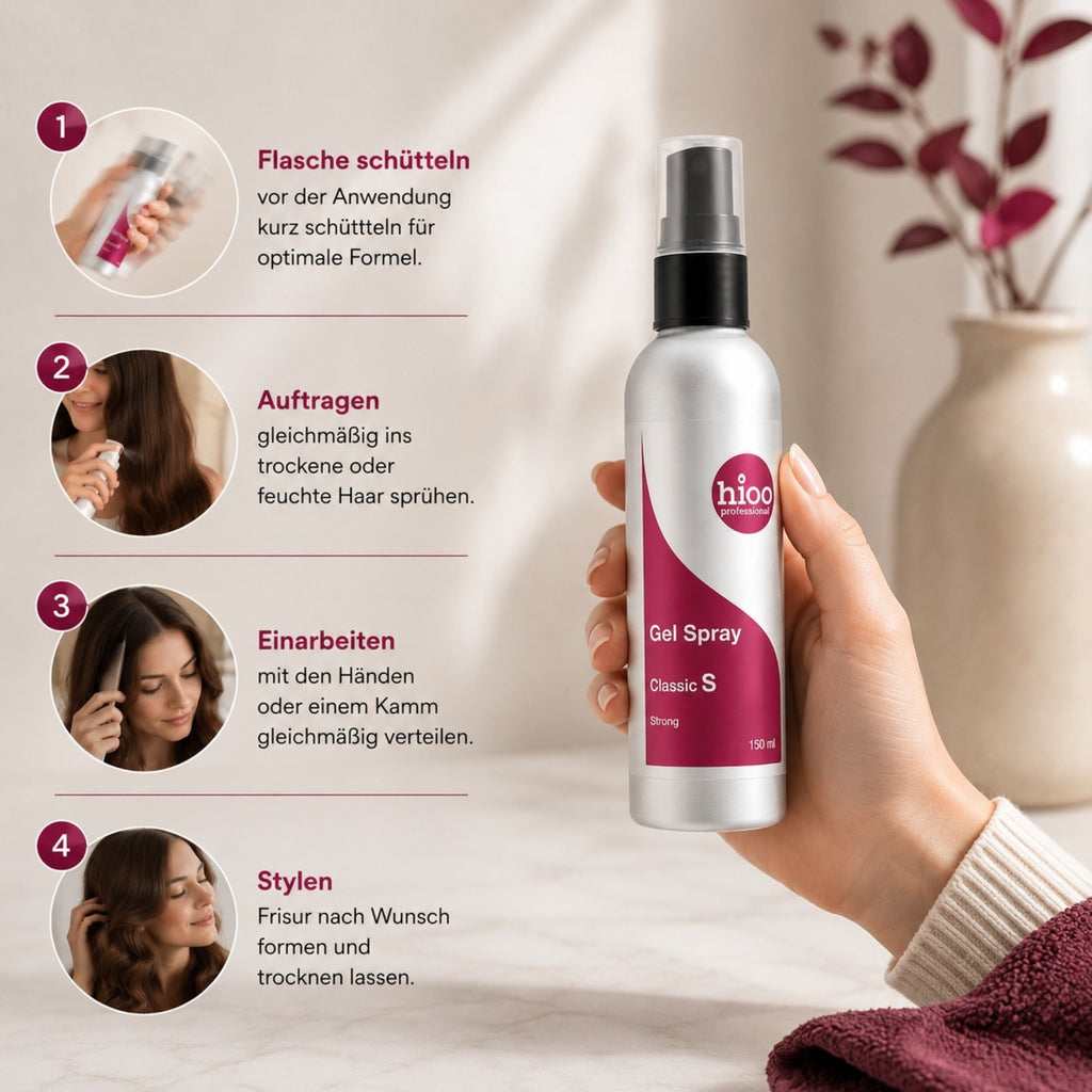 hioo Sprühgel S, starker Halt, 100ml Flasche
