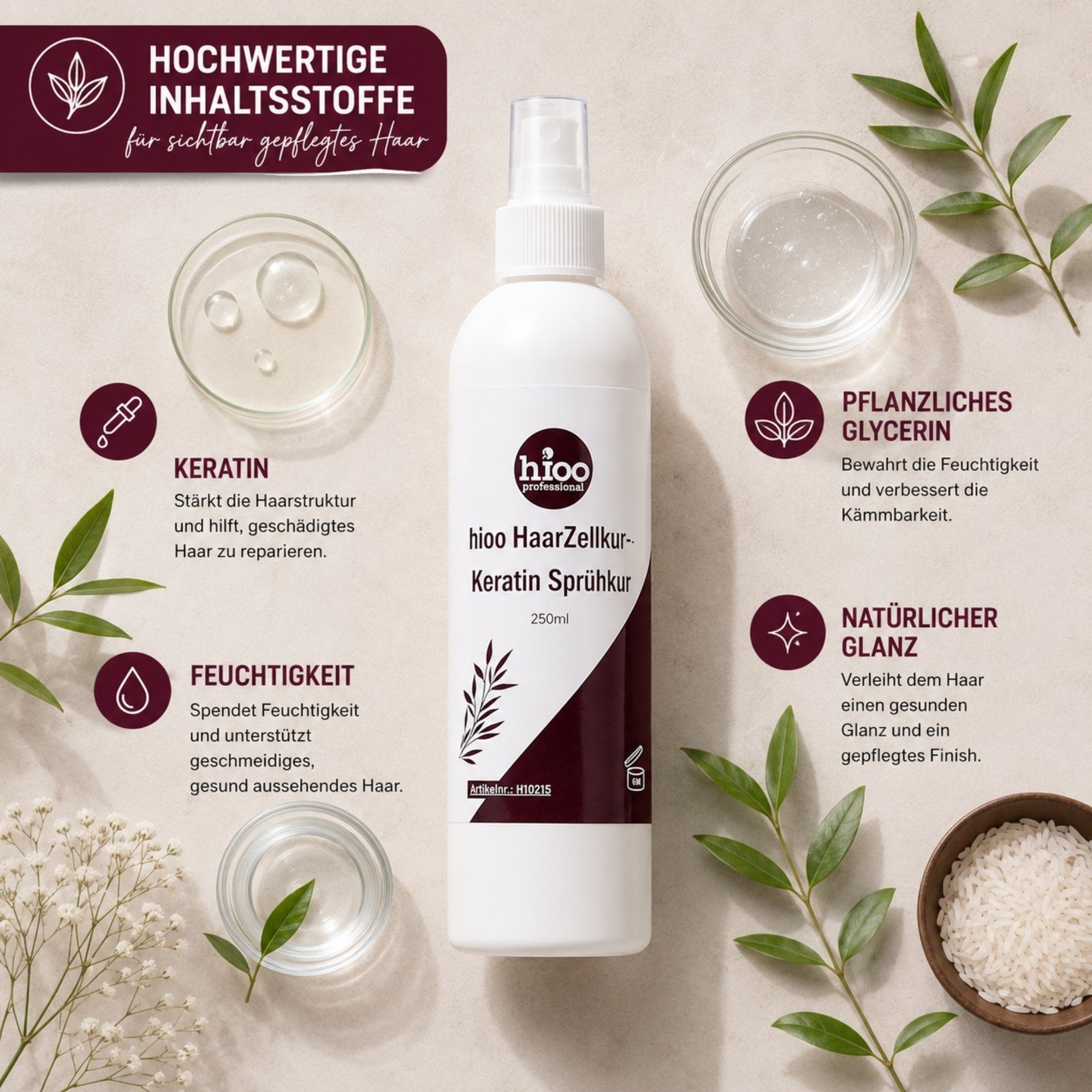 hioo HaarZellkur Keratin Sprühkur 250ml