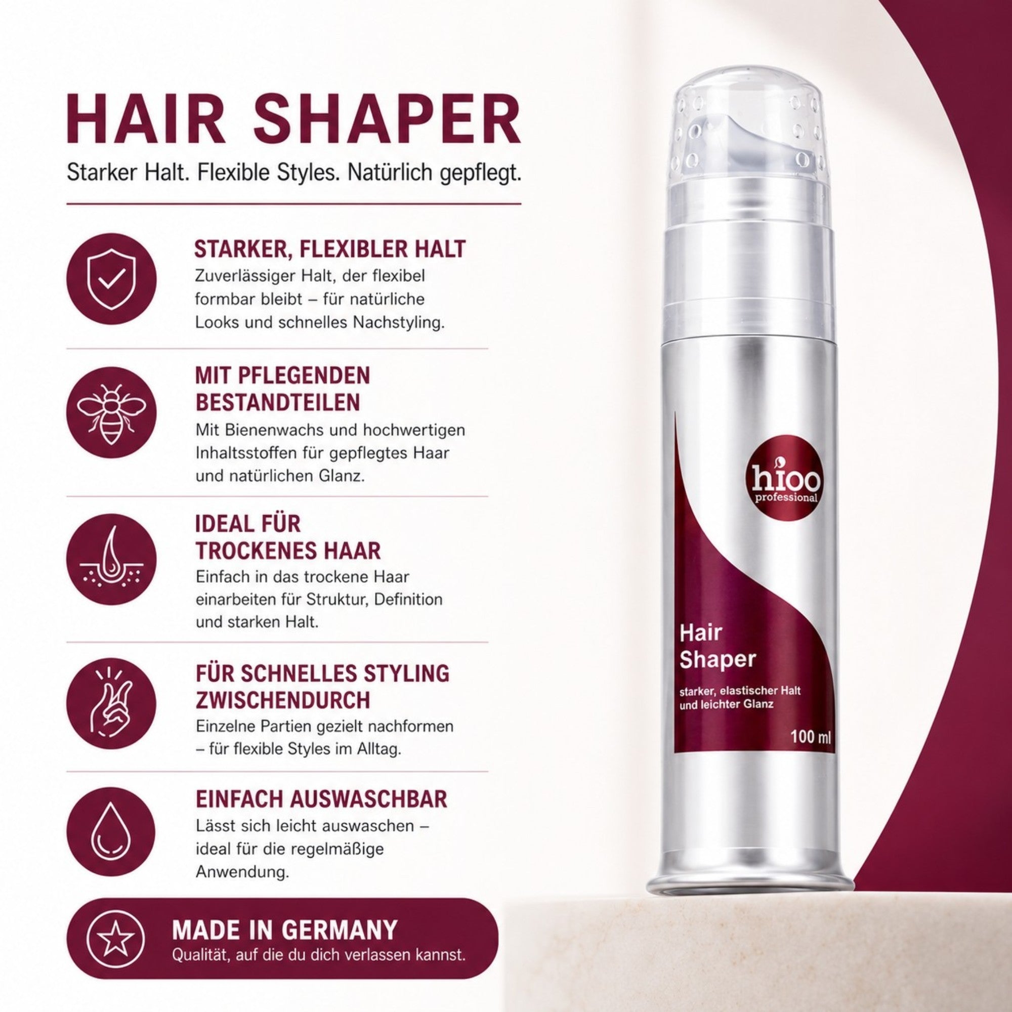 hioo Hair Shaper, 100ml Spender