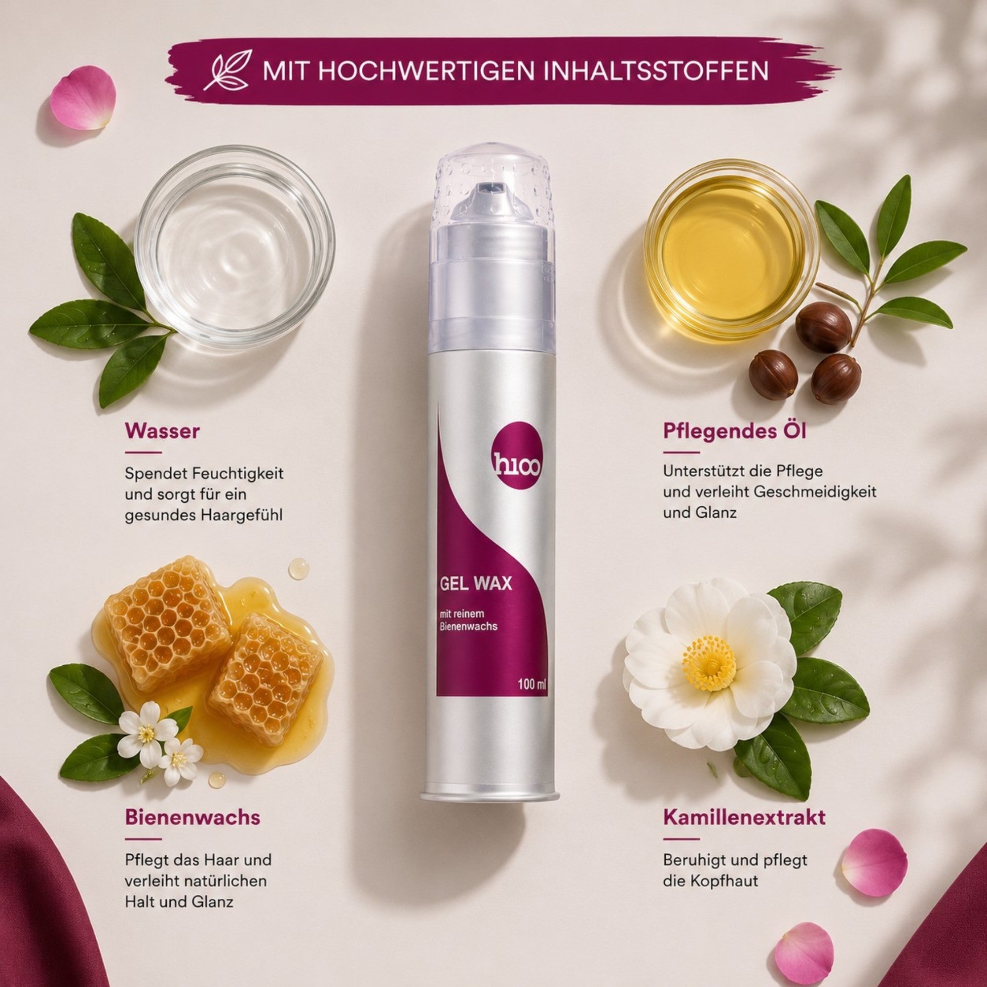 hioo Gel Wax mit reinem Bienwachs 100ml