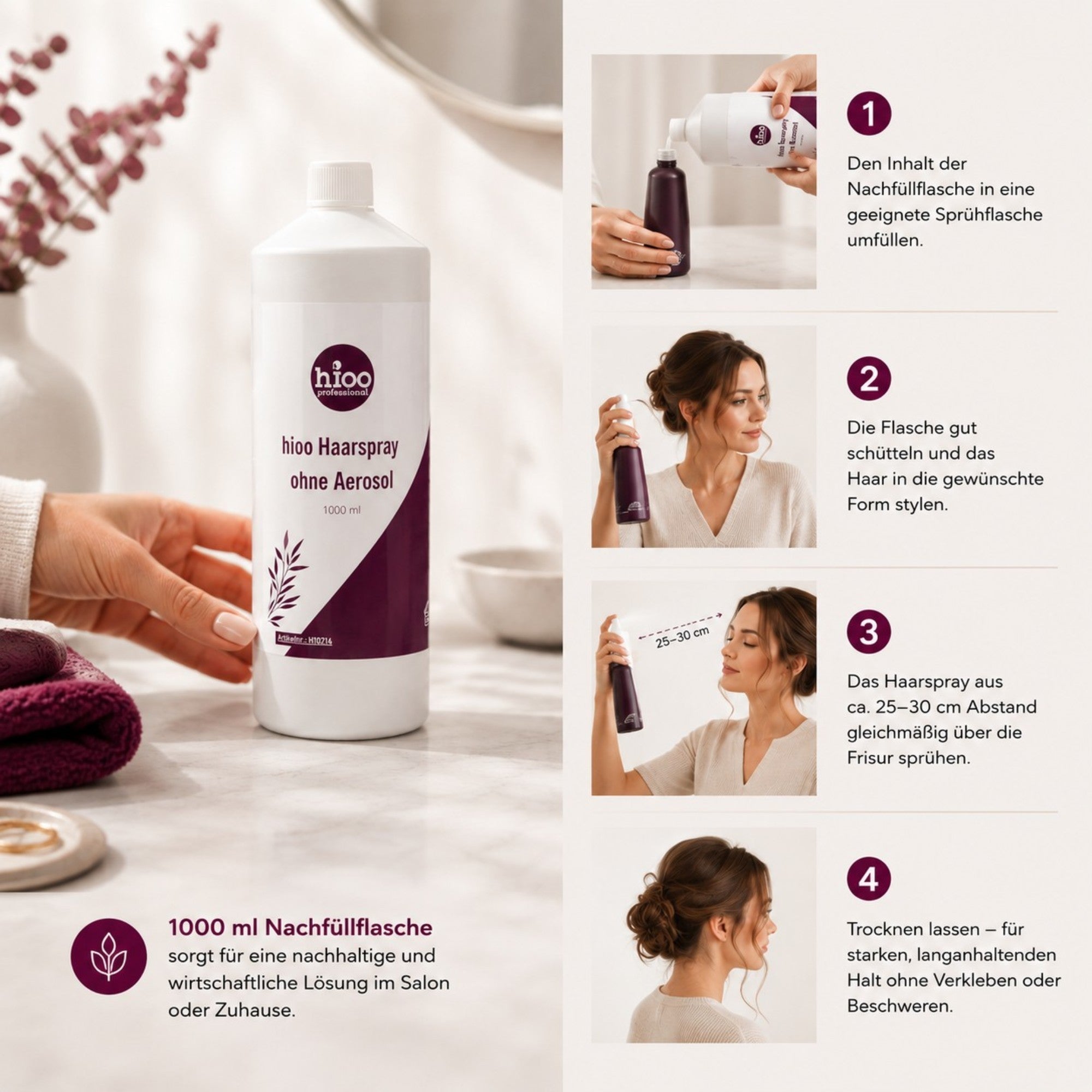 hioo Haarspray ohne Aerosol 1000ml