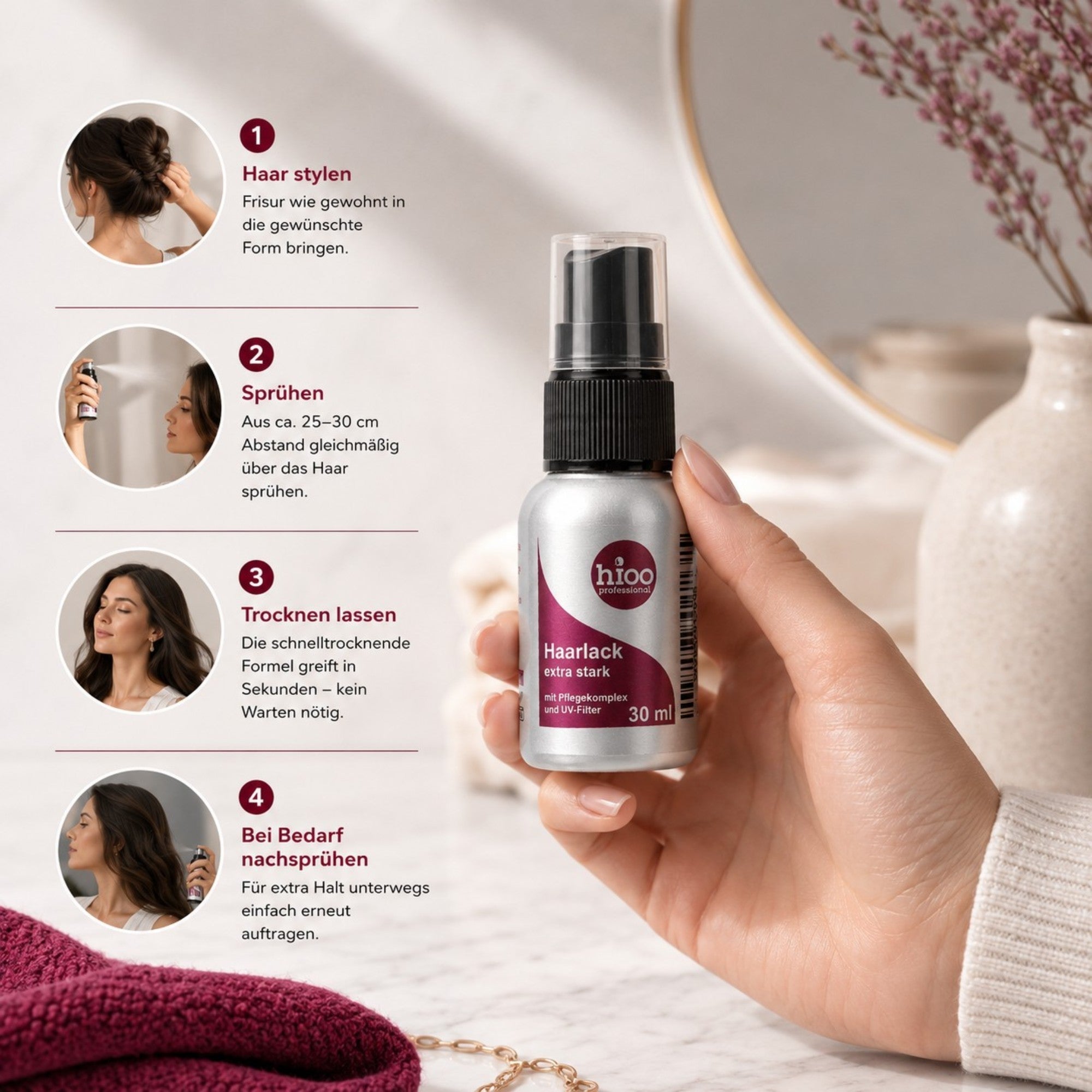 hioo Haarlack eS, 30ml /Reisegröße