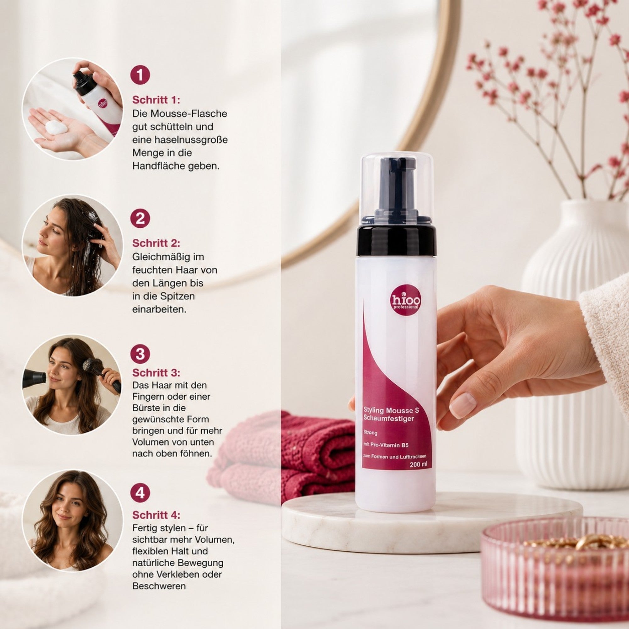 hioo Stylingmousse Schaumfestiger S 200ml