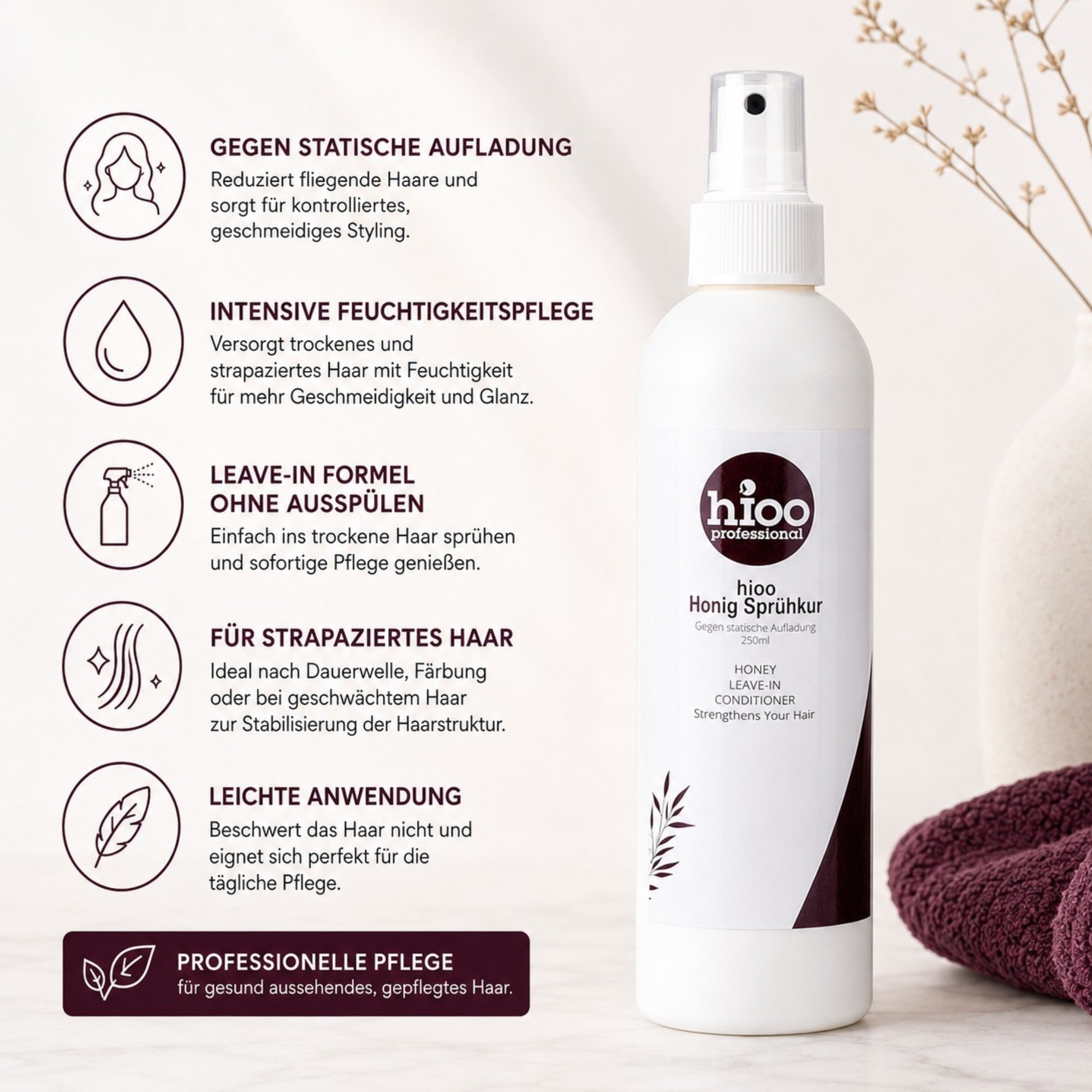 hioo Honig Sprühkur 250ml.