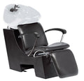 Comair WP Wien Becken weiß, Stuhl sz, Arml. sz, glänzende Säule, Waschplatz