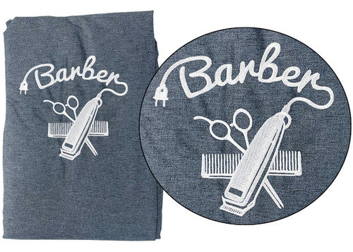 Comair Umhang Barber Denim 144x140cm, Hakenverschluss, Polyester, Stickerei