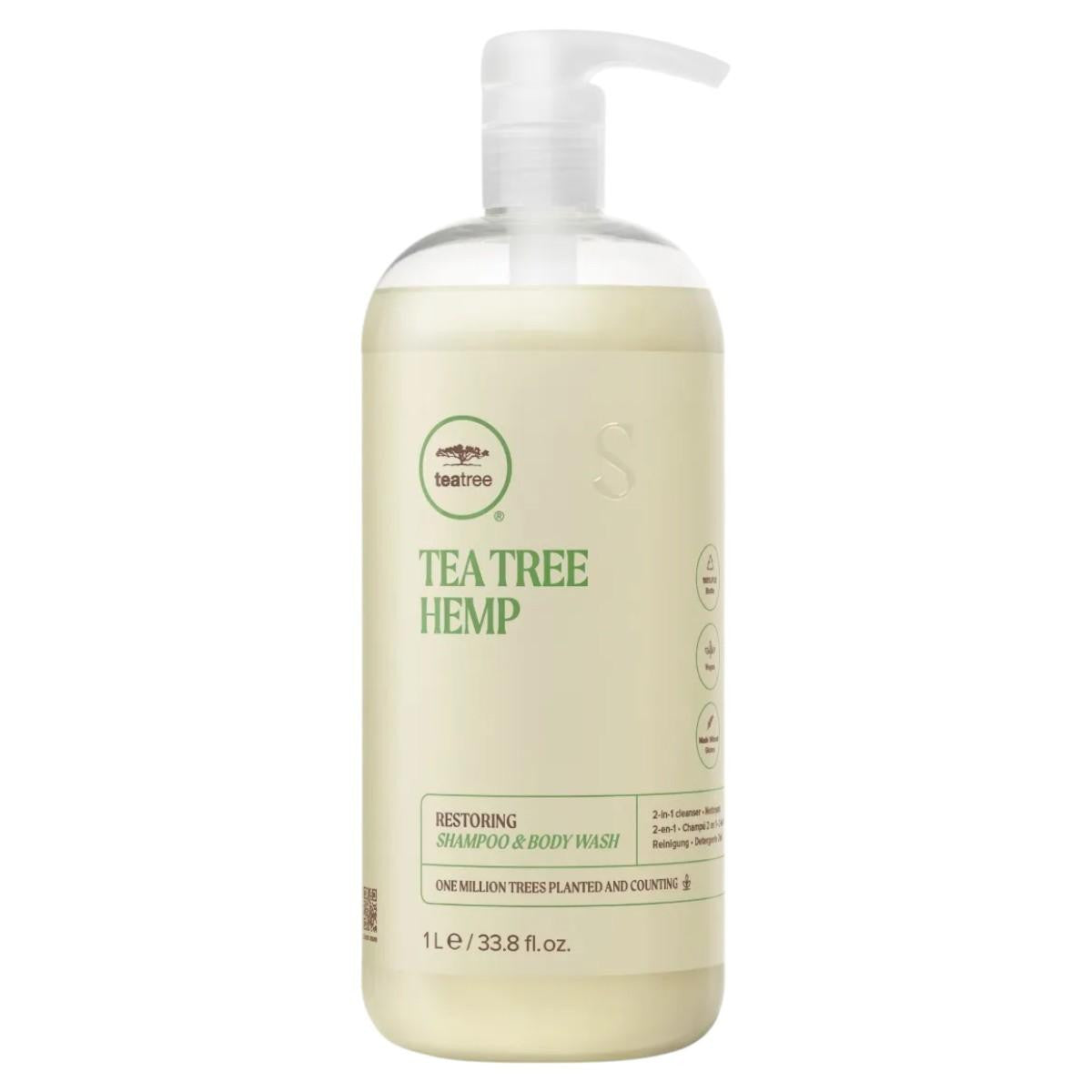 Tea Tree Hemp Restoring Shampoo & Body Wash 1.000 ml 1L